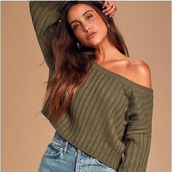 Lulus Sweaters - NEW LULU’S CROP RIBBED KNIT SWEATER SZ LARGE